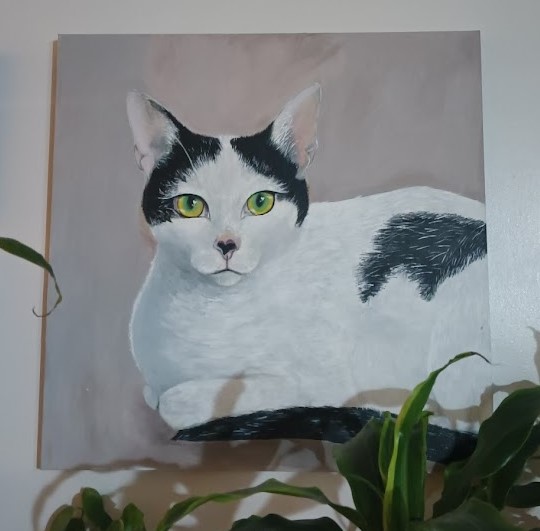 Lita, a cat painting by South Carolina Lowcountry Artist Monica Thapar