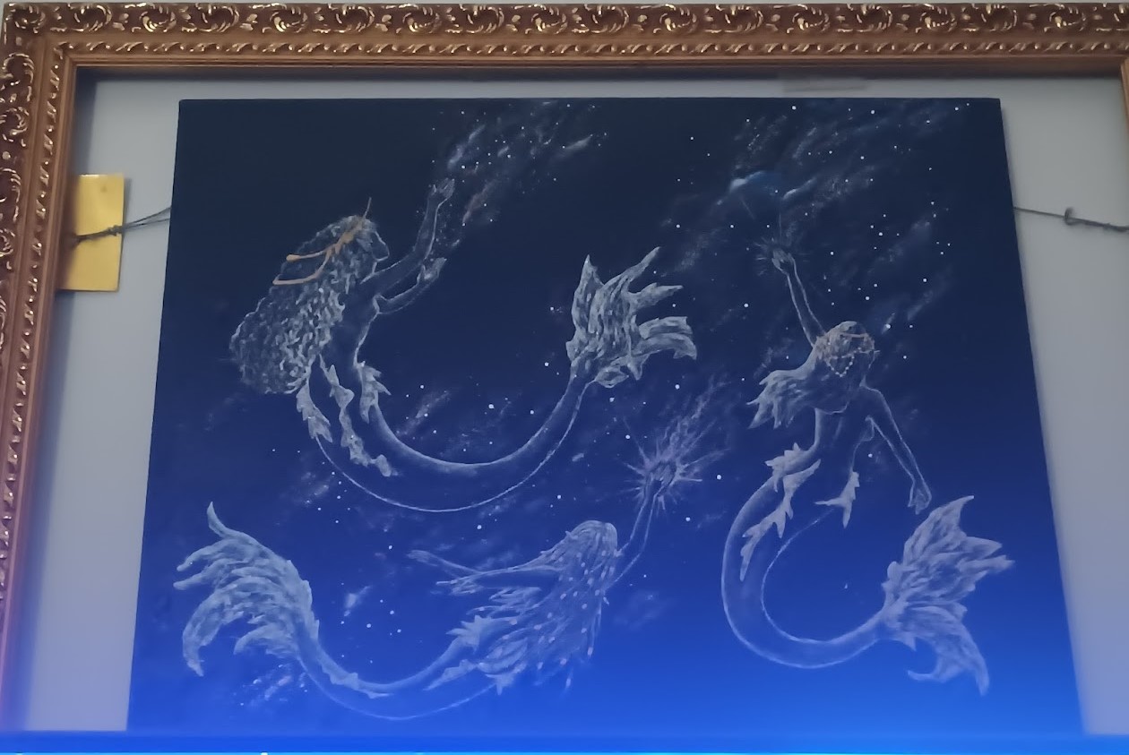 Space Mermaids, original artwork by Lowcountry artist Monica Thapar near Charleston, SC