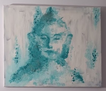 The Buddhas, a pair of finger paintings by Charleston, SC artist Monica Thapar