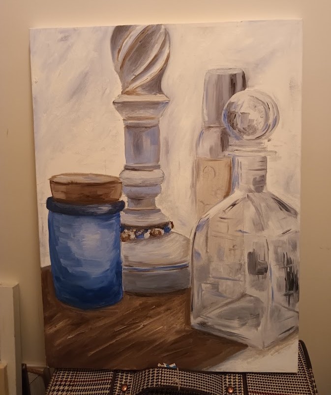 Jars, the first oil painting by South Carolina Lowcountry artist Monica Thapar