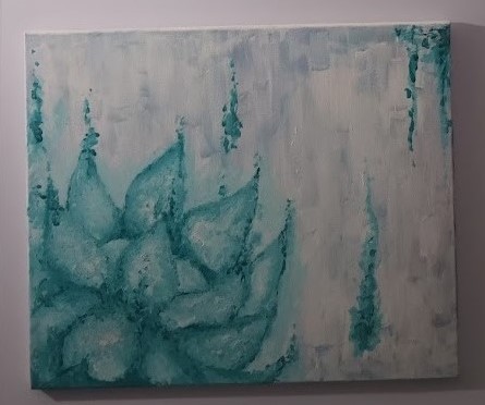 The Buddhas, a pair of finger paintings by Charleston, SC artist Monica Thapar