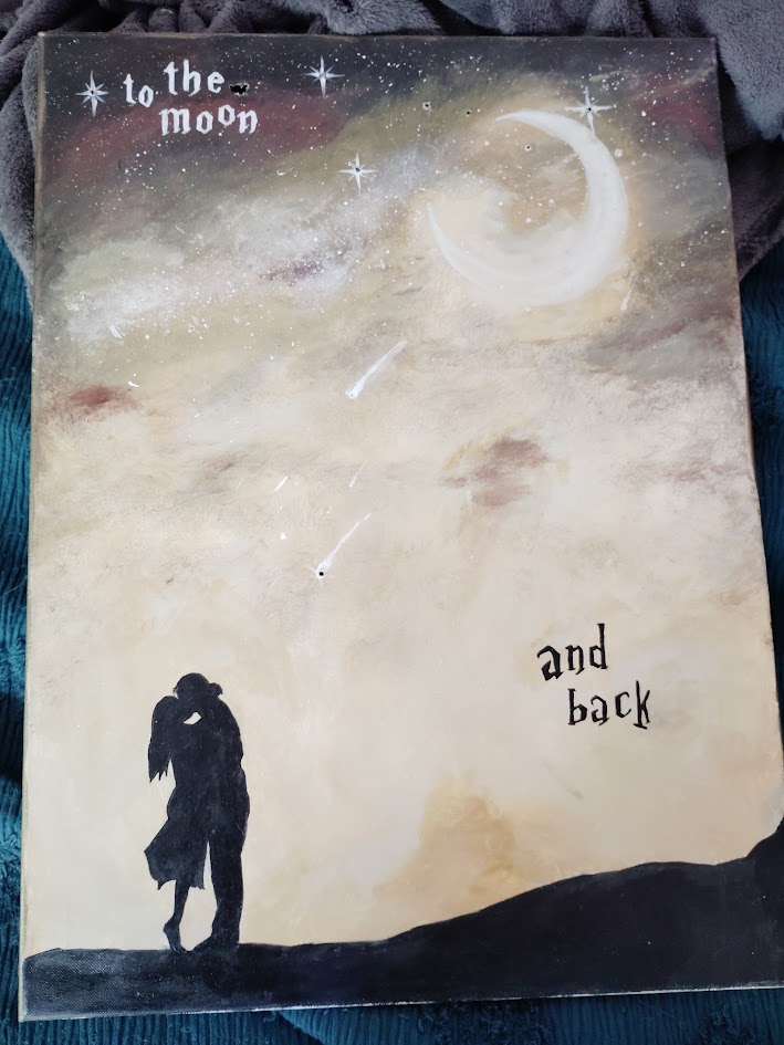 To the Moon and Back, a painting by Monica Thapar, South Carolina Lowcountry artist