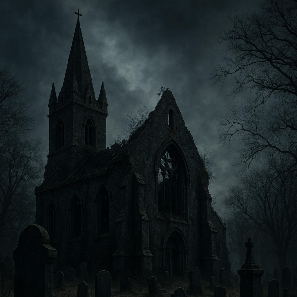 An ancient church in a cemetary